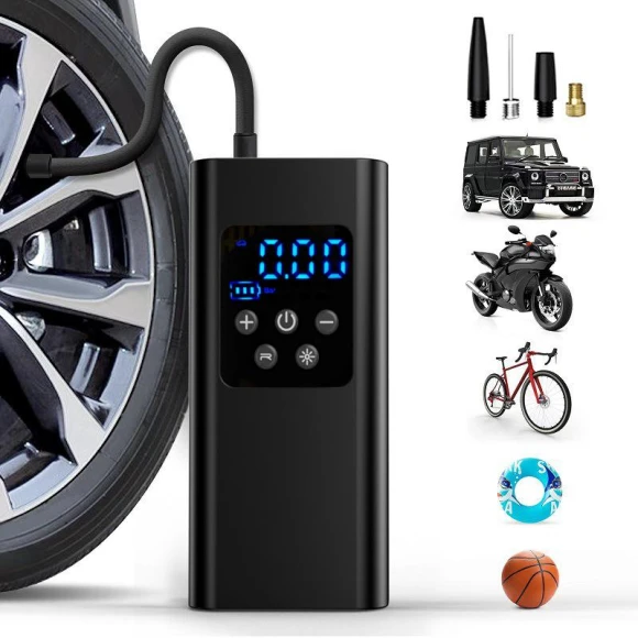 Portable Wireless Electric Car Air Pump with Light, GearUp AutoMoto