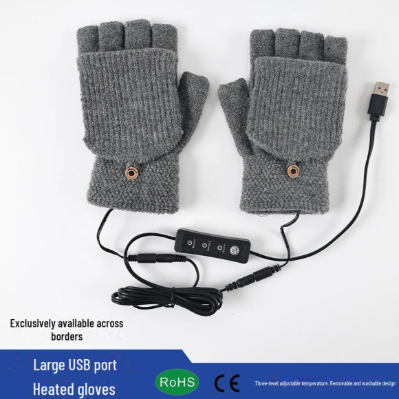 Plush Heated Fingerless Gloves — Heated Gloves, FluxZone