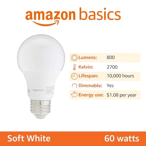 A19 LED Light Bulbs — Smart Light Bulb, Amazon Basics