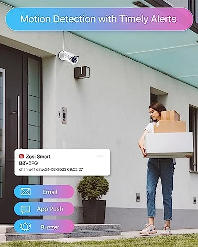 Home Security Camera System with AI Human Vehicle Detection — Security Camera, ZOSI