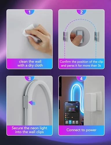 RGBIC Neon Rope Light Mounting Brackets, Govee