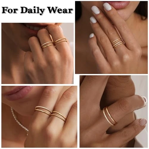 Thin Stackable Rings for Women, MILACOLATO