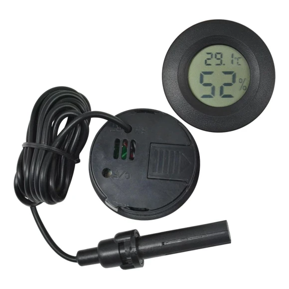 Mini LCD Round Embedded Digital Thermometer and Hygrometer with Probe Detection Module, TOP-MALL-001