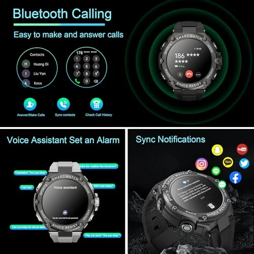 Military Bluetooth Calling Smartwatch — Smart Watch, Luzeyo
