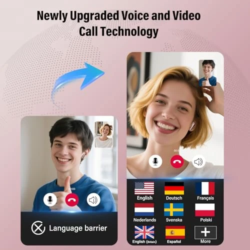 Translation Earbuds with Real-Time Audio and Video Calls — Wireless Earbuds, SKIUDCT