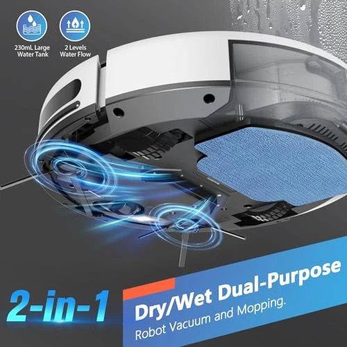 2 in 1 Robotic Vacuum Cleaner with Schedule, App/Voice, MAMNV