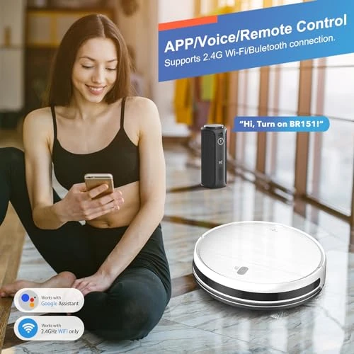 2 in 1 Robotic Vacuum Cleaner with Schedule, App/Voice, MAMNV