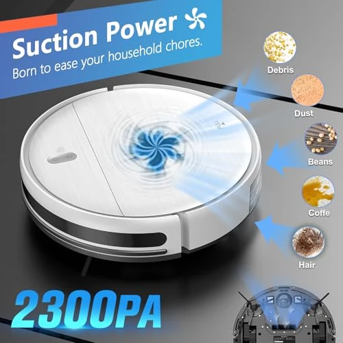 2 in 1 Robotic Vacuum Cleaner with Schedule, App/Voice, MAMNV