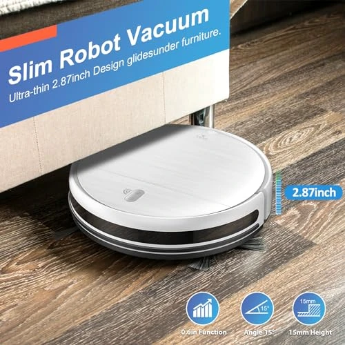 2 in 1 Robotic Vacuum Cleaner with Schedule, App/Voice, MAMNV