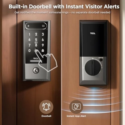 AI Palm Vein Smart Lock with Built-in Doorbell — Smart Lock, TCL