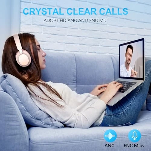 Wireless Over Ear Headphones with Noise Cancelling — Wireless Earbuds, TSYUCXH