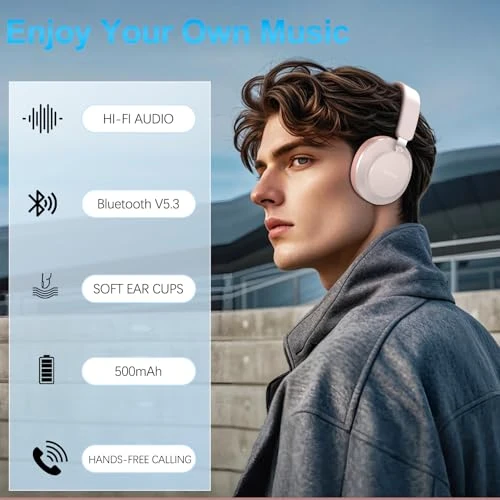 Wireless Over Ear Headphones with Noise Cancelling — Wireless Earbuds, TSYUCXH