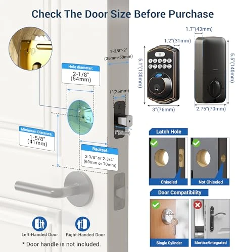 Fingerprint Door Lock, Veise