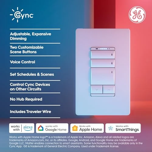 Keypad Dimmer Smart Switch — Smart Switch, GE