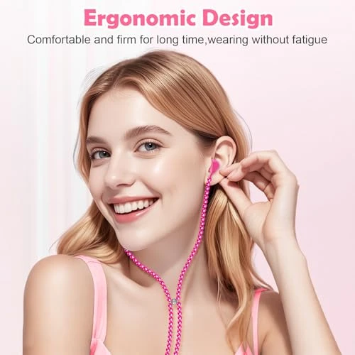 Pearl Beaded Wired Headphones, VOFUOE