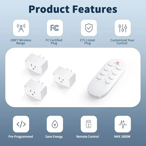 Remote Control Outlet Plug, HOMATTER
