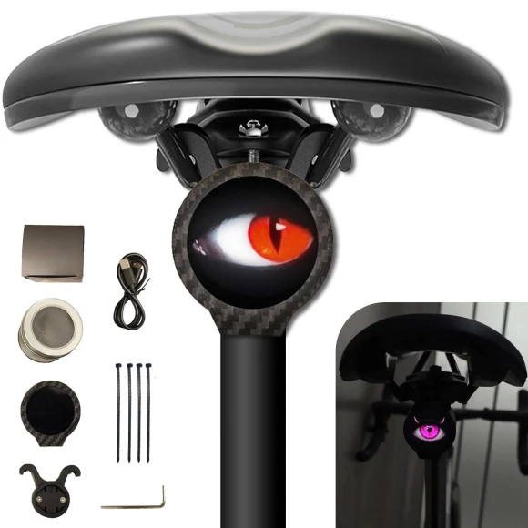 Programmable Bike Tail Light with Eyes, mianduijifengba