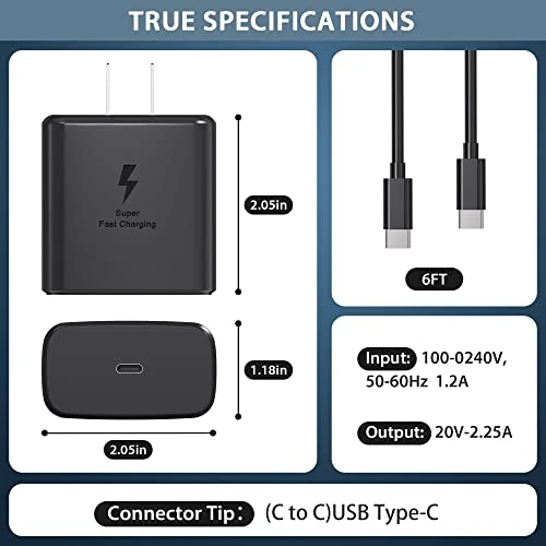45W Super Fast Charger USB C, PIOEVTKA