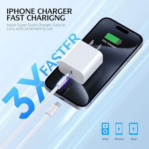 Fast Charging USB C Cable and Wall Charger Combo, SpeedScope