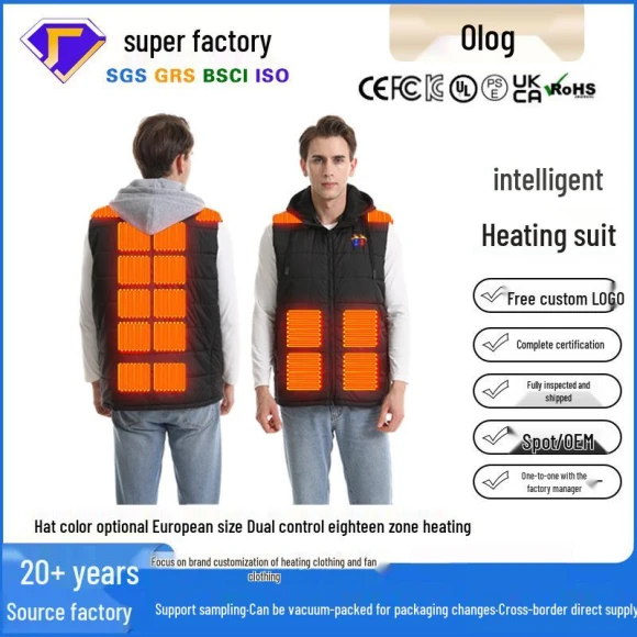 Smart Heated Vest with Removable Hood — Heated Vest, BigSopping