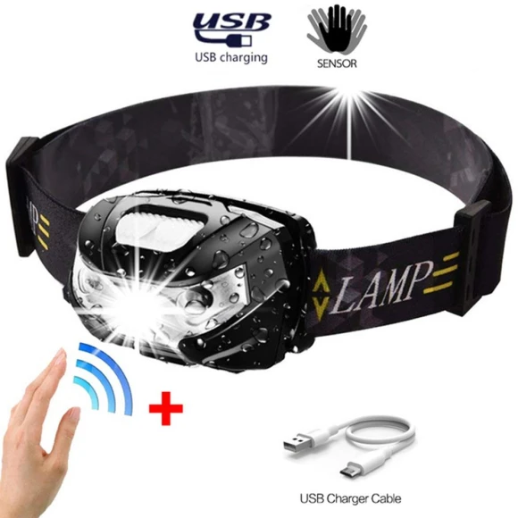 Waterproof LED Headlamp with Intelligent Sensor, habia