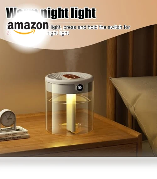 Double Nozzle Cool Mist Humidifier with Night Light — Air Moisturizers, MiOYOOW