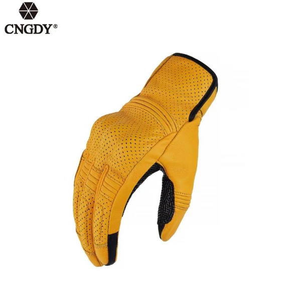 Motorcycle Leather Gloves with Touchscreen, Freedom Outdoors