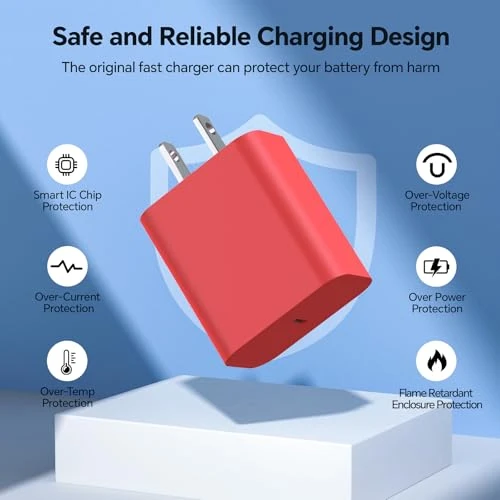 Fast Charging Wall Charger with USB-C to Lightning Cable, Chamer