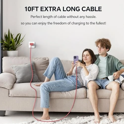 Fast Charging Wall Charger with USB-C to Lightning Cable, Chamer