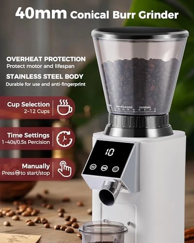 Espresso Machine with Grinder and Accessories Combo — Coffee Maker, Tuni