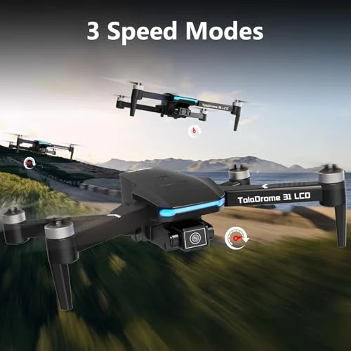 Foldable RC Drone with LCD Screen, Toladrone