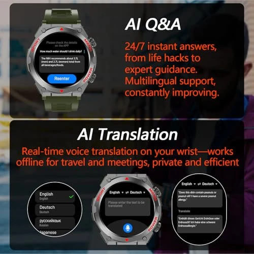 AI Smartwatch with Health Monitoring, Bvlrksc