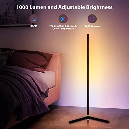 RGB Corner Floor Lamp, WISIMMALL