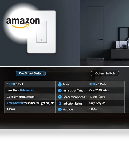 Smart Light Switch 3 Pack — Smart Home Hubs & Controllers, Tuykay