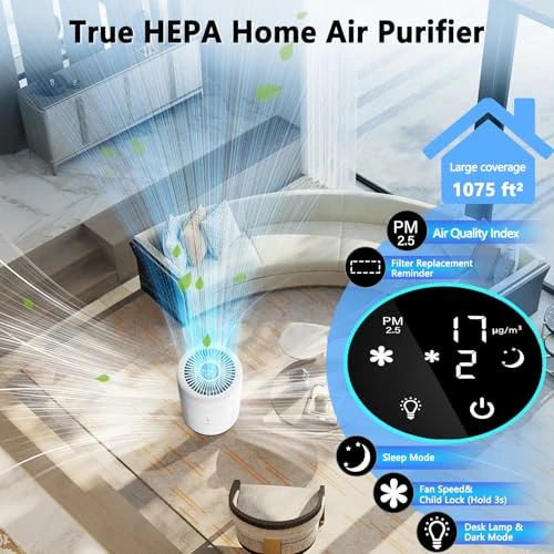 HEPA Air Purifier with Desk Lamp