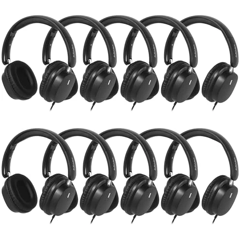 Kids Headphones Bulk Pack for School, HD Mic Stereo Sound Over-Ear, Comfortable Fit, Foldable, Wired, A+ Scholars