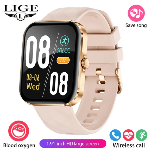 Men's Smart Watch with Bluetooth Call and Health Monitoring — Smart Watch, LIGE