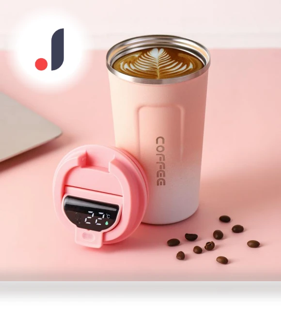 Gradient Color 304 Insulated Stainless Steel Smart Display Temperature Coffee Mug — Beverage Warmers, Factory Discount Outlet