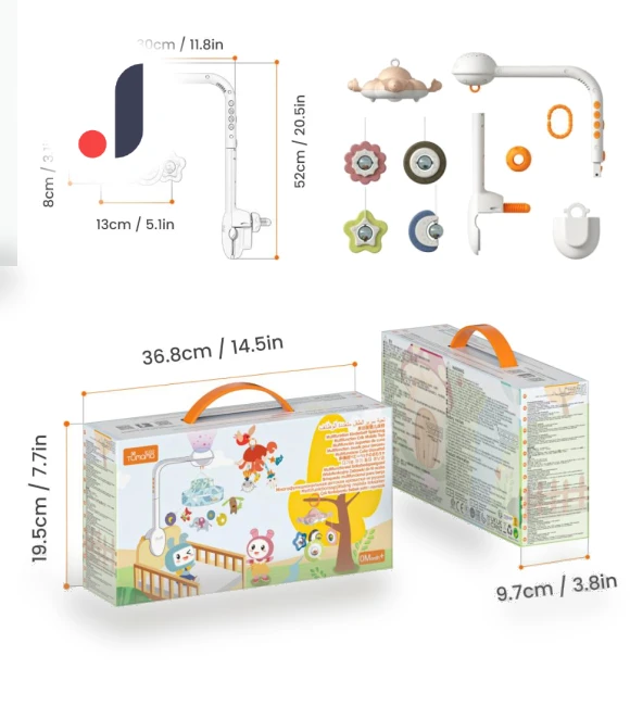 Mobile Crib with Projection Night Light — Sleep Soothers, Toys-Glory Fourall