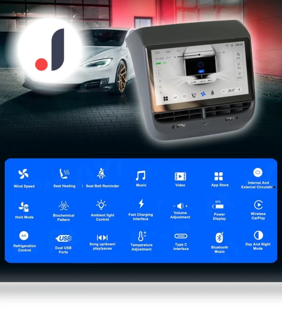 Rear Touch Screen Entertainment System Climate Control — Car Accessories & Gadgets, White Dream