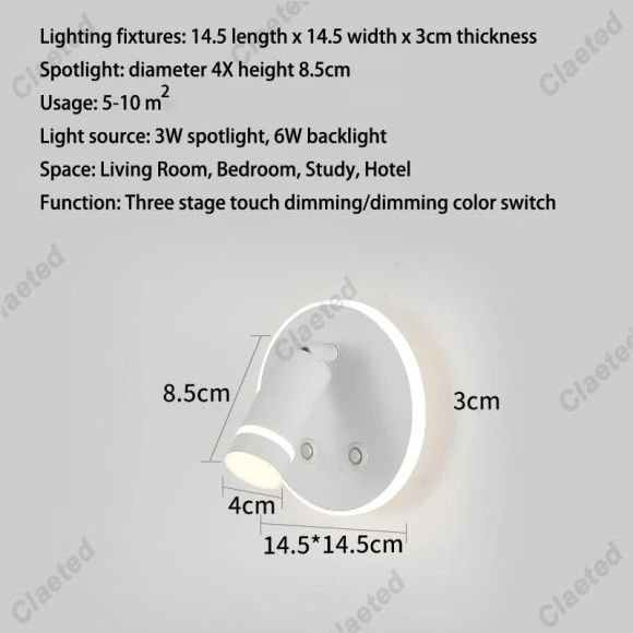 Tricolor LED Touch Bedside Lamp, Binchi Lighting Appliances