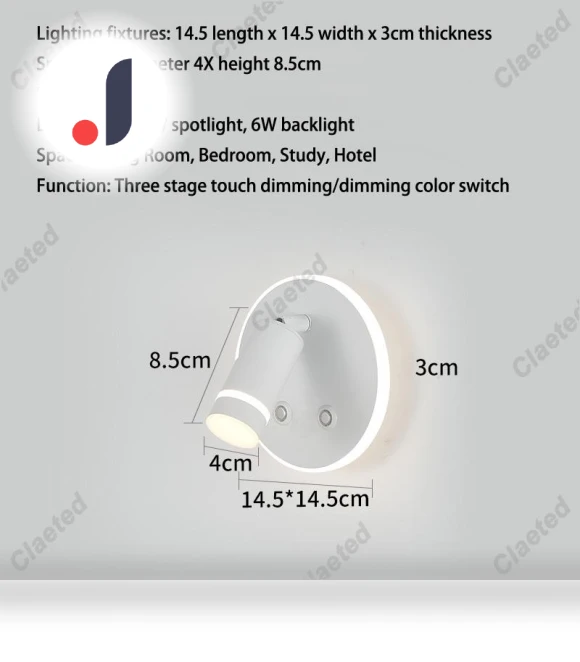 Tricolor LED Touch Bedside Lamp — Desk & Table Lighting, Binchi Lighting Appliances