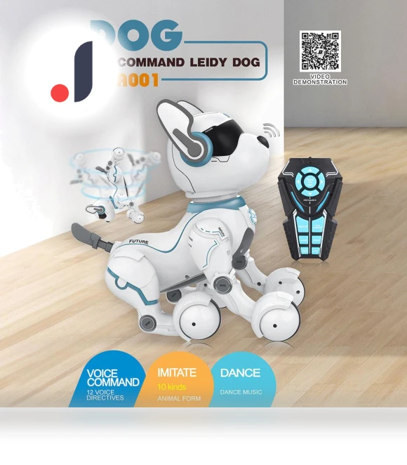 Voice Controlled Lady Dog Animal Robot Toy — Interactive Animal Companions, tree