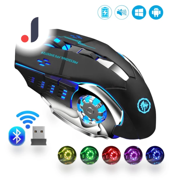 Wireless Rechargeable RGB Gaming Mouse — Mouse Pads, YJMP