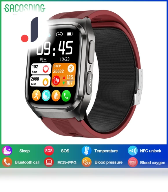 ECG+PPG Smart Watch with Blood Pressure Detection — Smartwatches, SACOSDING