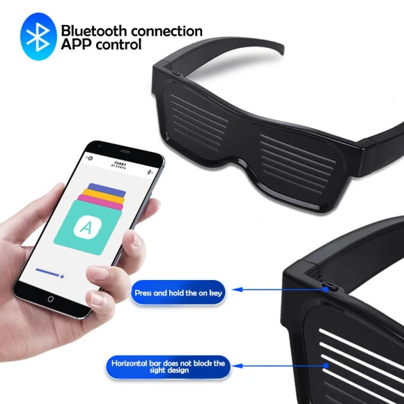 RGB LED Bluetooth Glasses — Smart Glasses, Lntelligent Living Hall