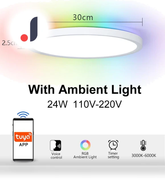 RGB Smart Ceiling Lamp — Overhead Lighting, Rainbow Rain