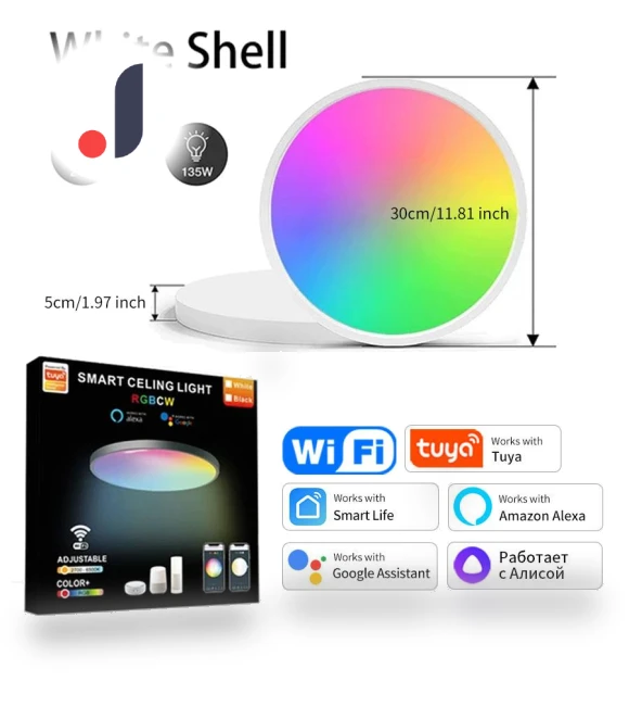 Smart WiFi Ceiling Light — Overhead Lighting, Lntelligent Living Hall