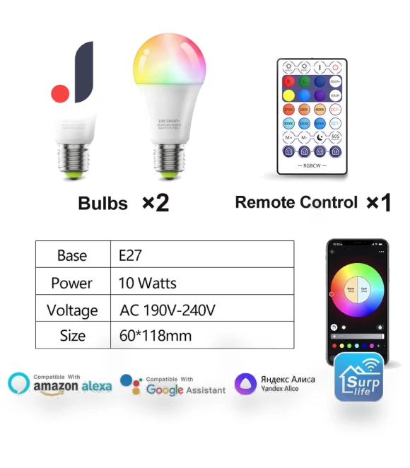 Wi-Fi Smart LED Bulb — LED, Rainbow Rain