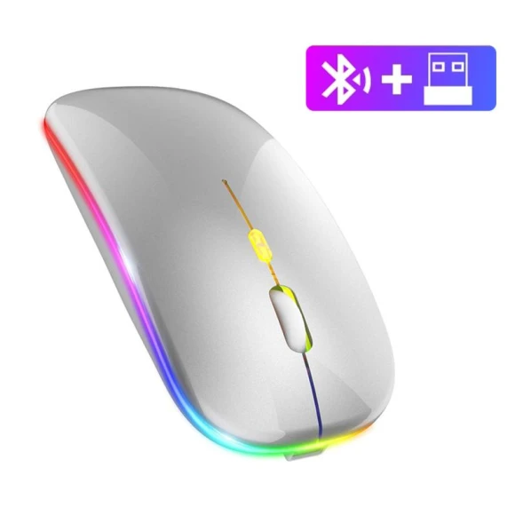Wireless Mouse with RGB LED Backlight, Meiteai-All